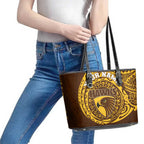 Personalized Hawthorn Hawks Polynesian Leather Tote Bag Tribal Chest and Sleeve Tattoo Heritage Warrior
