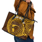 Personalized Hawthorn Hawks Polynesian Leather Tote Bag Tribal Chest and Sleeve Tattoo Heritage Warrior