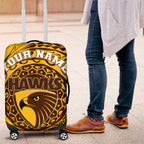 Personalized Hawthorn Hawks Polynesian Luggage Cover Tribal Chest and Sleeve Tattoo Heritage Warrior