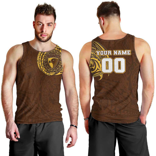 Personalized Hawthorn Hawks Polynesian Men Tank Top Tribal Chest and Sleeve Tattoo Heritage Warrior