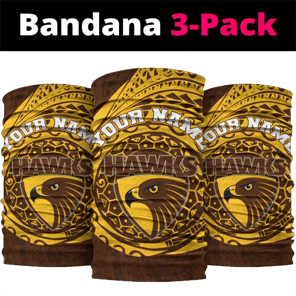 Personalized Hawthorn Hawks Polynesian Neck Gaiter Tribal Chest and Sleeve Tattoo Heritage Warrior