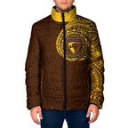 Personalized Hawthorn Hawks Polynesian Padded Jacket Tribal Chest and Sleeve Tattoo Heritage Warrior