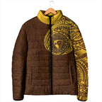 Personalized Hawthorn Hawks Polynesian Padded Jacket Tribal Chest and Sleeve Tattoo Heritage Warrior