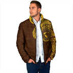 Personalized Hawthorn Hawks Polynesian Padded Jacket Tribal Chest and Sleeve Tattoo Heritage Warrior