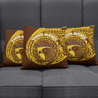Personalized Hawthorn Hawks Polynesian Pillow Cover Tribal Chest and Sleeve Tattoo Heritage Warrior