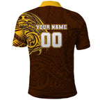 Personalized Hawthorn Hawks Polynesian Polo Shirt Tribal Chest and Sleeve Tattoo Heritage Warrior