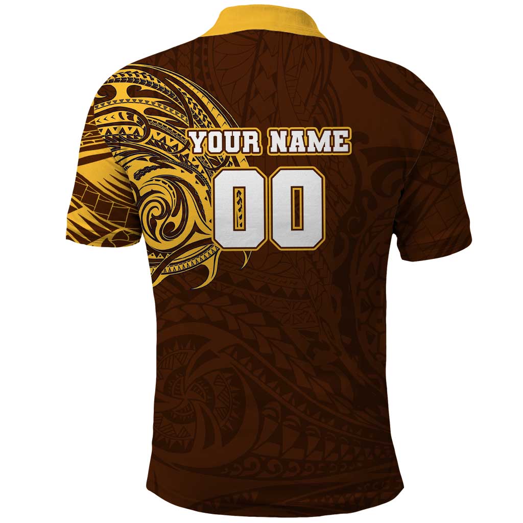Personalized Hawthorn Hawks Polynesian Polo Shirt Tribal Chest and Sleeve Tattoo Heritage Warrior