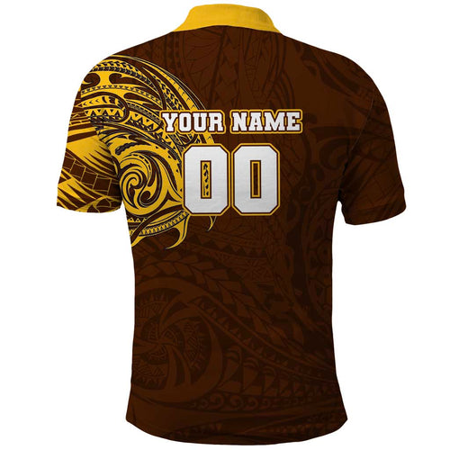 Personalized Hawthorn Hawks Polynesian Polo Shirt Tribal Chest and Sleeve Tattoo Heritage Warrior