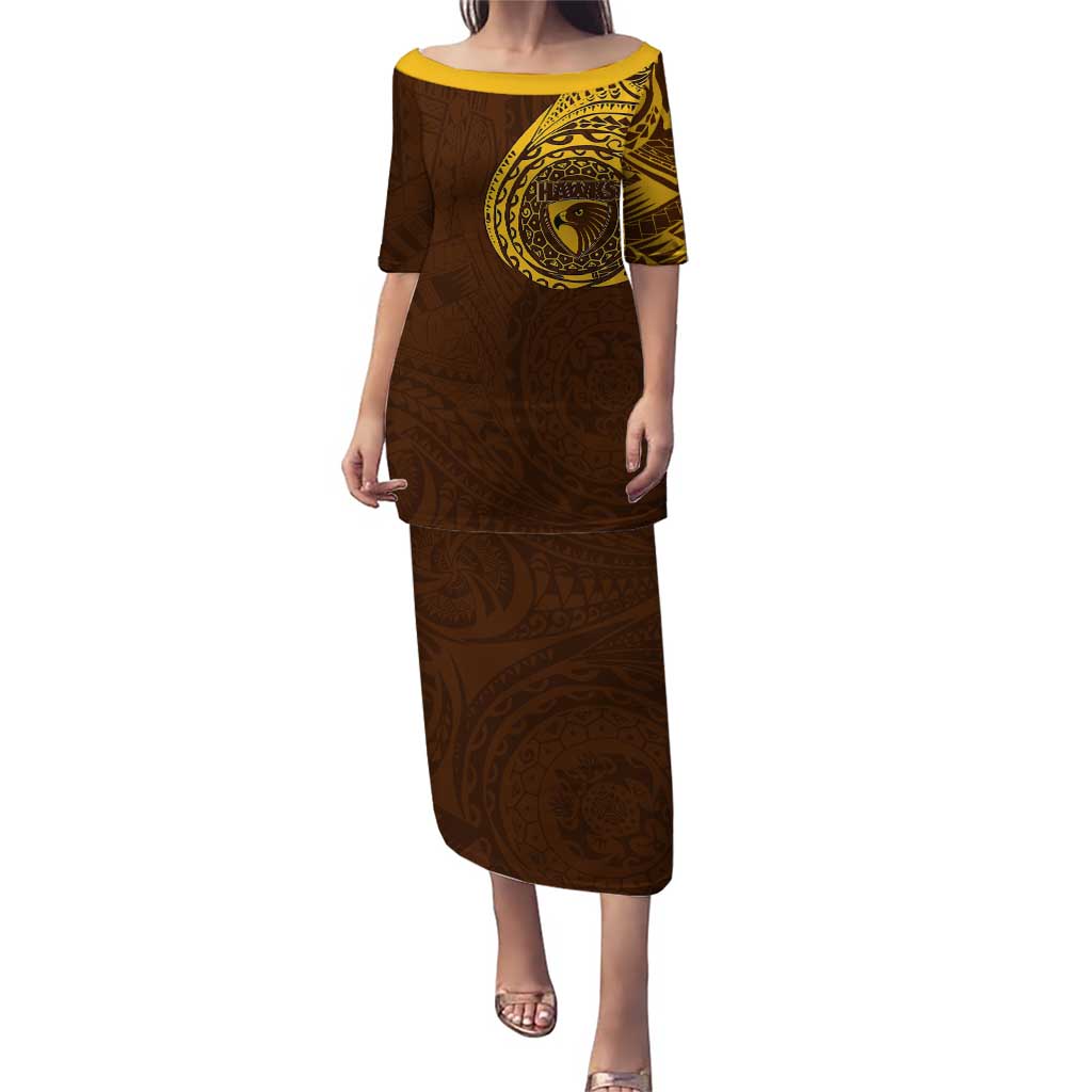 Personalized Hawthorn Hawks Polynesian Puletasi Tribal Chest and Sleeve Tattoo Heritage Warrior