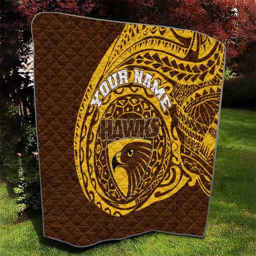 Personalized Hawthorn Hawks Polynesian Quilt Tribal Chest and Sleeve Tattoo Heritage Warrior