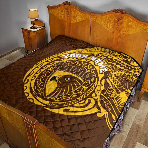 Personalized Hawthorn Hawks Polynesian Quilt Tribal Chest and Sleeve Tattoo Heritage Warrior