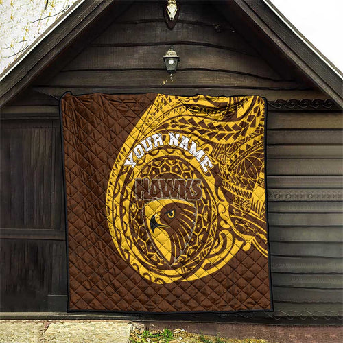 Personalized Hawthorn Hawks Polynesian Quilt Tribal Chest and Sleeve Tattoo Heritage Warrior