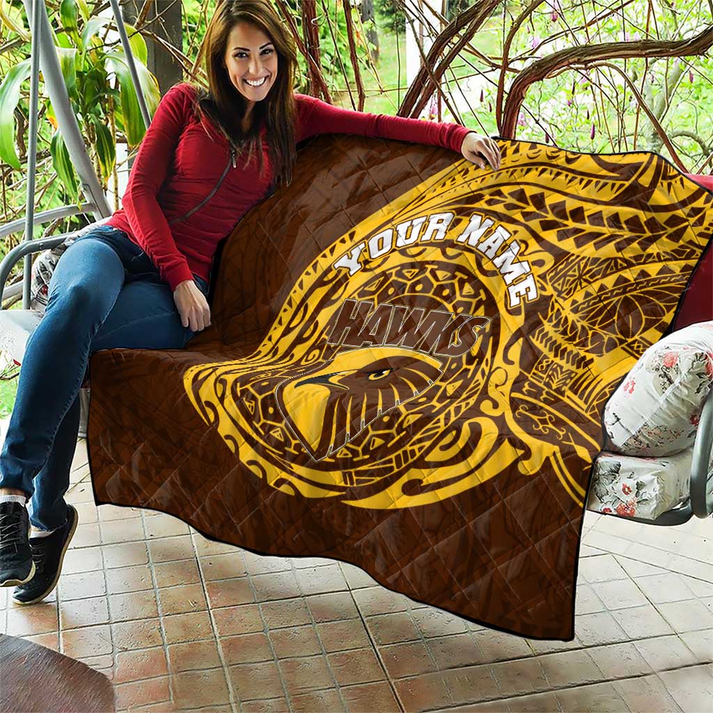 Personalized Hawthorn Hawks Polynesian Quilt Tribal Chest and Sleeve Tattoo Heritage Warrior