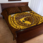 Personalized Hawthorn Hawks Polynesian Quilt Bed Set Tribal Chest and Sleeve Tattoo Heritage Warrior