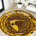Personalized Hawthorn Hawks Polynesian Round Carpet Tribal Chest and Sleeve Tattoo Heritage Warrior