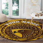 Personalized Hawthorn Hawks Polynesian Round Carpet Tribal Chest and Sleeve Tattoo Heritage Warrior