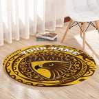 Personalized Hawthorn Hawks Polynesian Round Carpet Tribal Chest and Sleeve Tattoo Heritage Warrior
