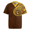 Personalized Hawthorn Hawks Polynesian Rugby Jersey Tribal Chest and Sleeve Tattoo Heritage Warrior