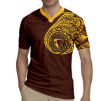 Personalized Hawthorn Hawks Polynesian Rugby Jersey Tribal Chest and Sleeve Tattoo Heritage Warrior