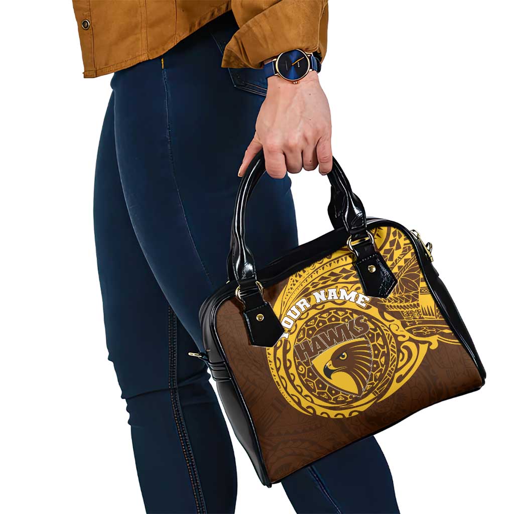 Personalized Hawthorn Hawks Polynesian Shoulder Handbag Tribal Chest and Sleeve Tattoo Heritage Warrior