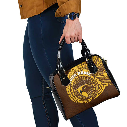 Personalized Hawthorn Hawks Polynesian Shoulder Handbag Tribal Chest and Sleeve Tattoo Heritage Warrior