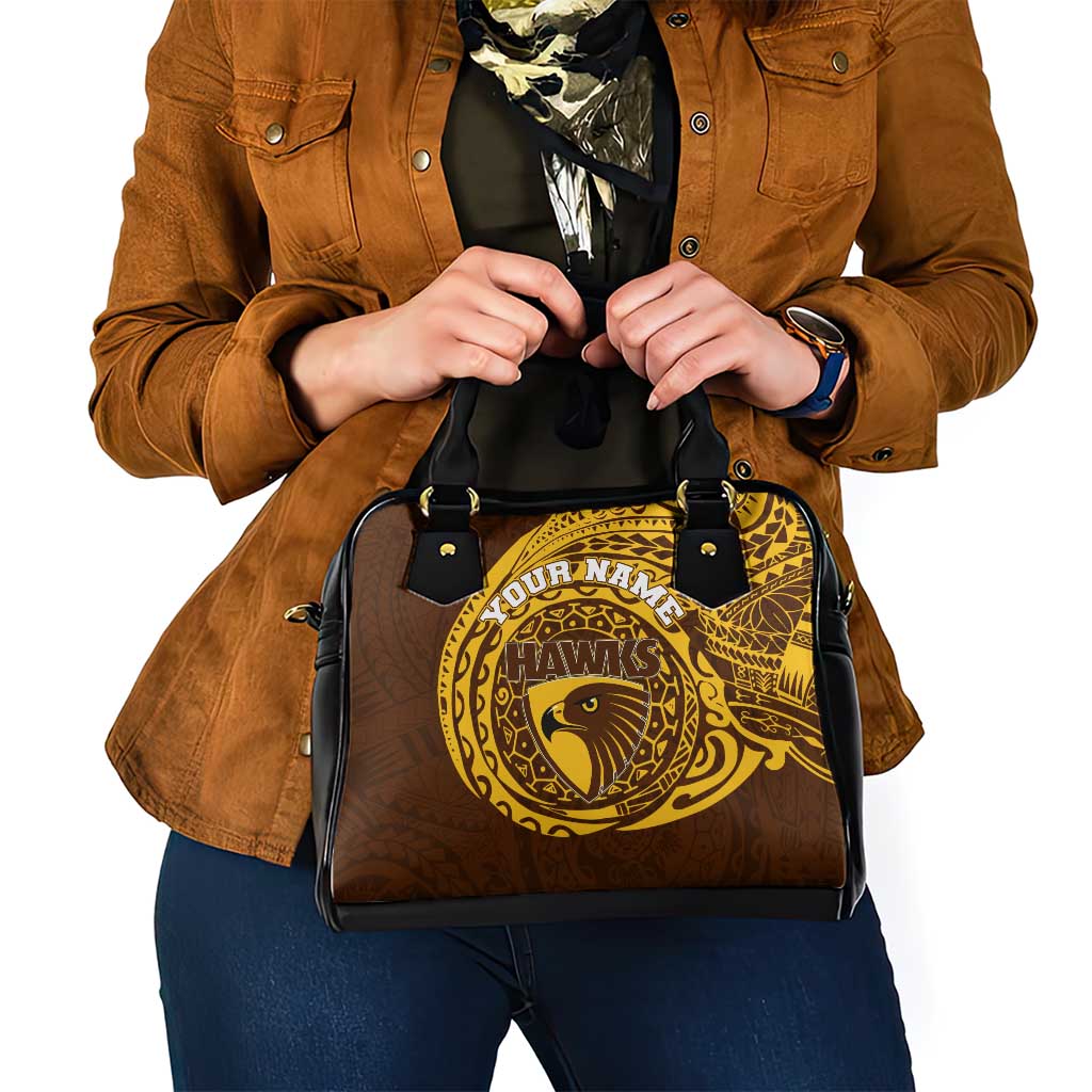 Personalized Hawthorn Hawks Polynesian Shoulder Handbag Tribal Chest and Sleeve Tattoo Heritage Warrior