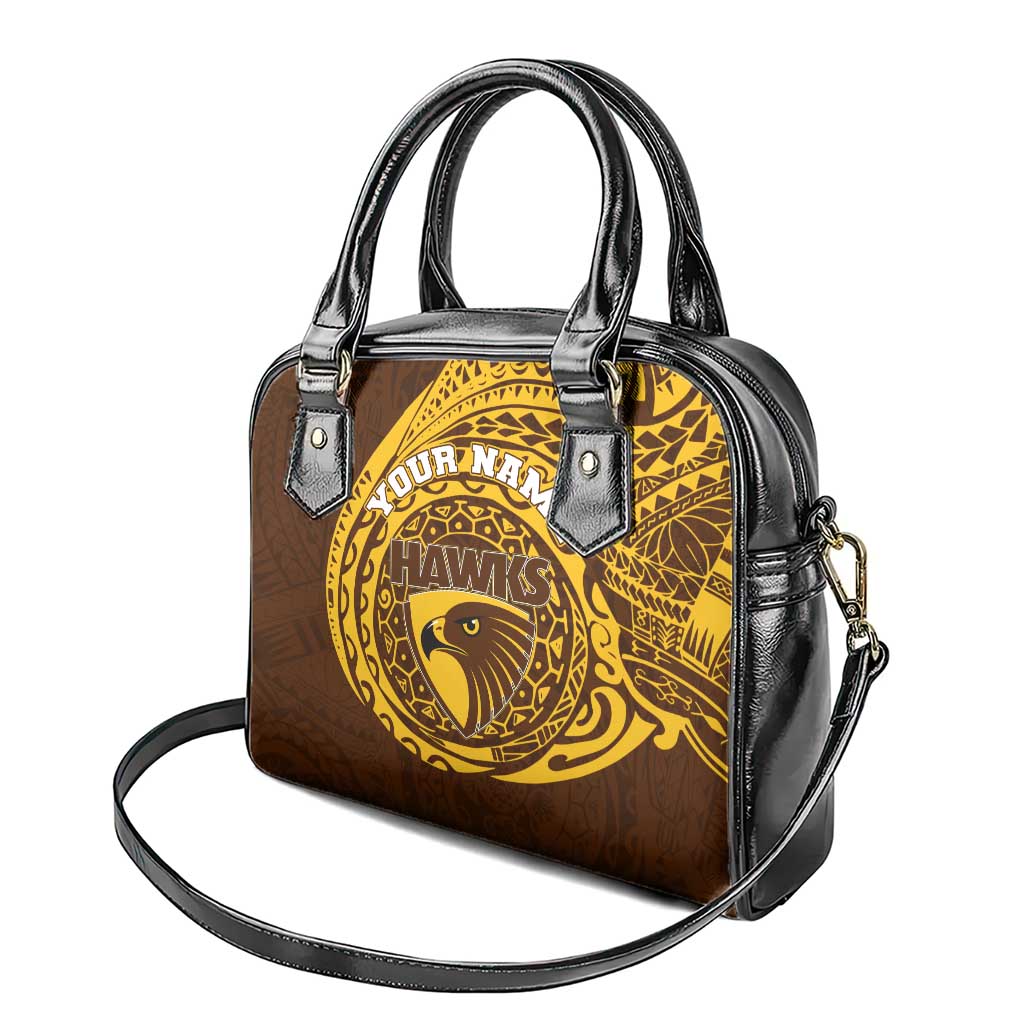 Personalized Hawthorn Hawks Polynesian Shoulder Handbag Tribal Chest and Sleeve Tattoo Heritage Warrior