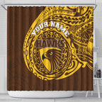 Personalized Hawthorn Hawks Polynesian Shower Curtain Tribal Chest and Sleeve Tattoo Heritage Warrior