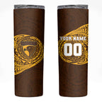 Personalized Hawthorn Hawks Polynesian Skinny Tumbler Tribal Chest and Sleeve Tattoo Heritage Warrior