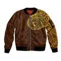 Personalized Hawthorn Hawks Polynesian Sleeve Zip Bomber Jacket Tribal Chest and Sleeve Tattoo Heritage Warrior