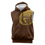 Personalized Hawthorn Hawks Polynesian Sleeveless Hoodie Tribal Chest and Sleeve Tattoo Heritage Warrior