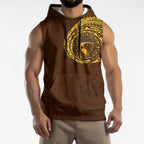 Personalized Hawthorn Hawks Polynesian Sleeveless Hoodie Tribal Chest and Sleeve Tattoo Heritage Warrior