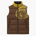Personalized Hawthorn Hawks Polynesian Sleeveless Puffer Jacket Tribal Chest and Sleeve Tattoo Heritage Warrior