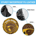 Personalized Hawthorn Hawks Polynesian Spare Tire Cover Tribal Chest and Sleeve Tattoo Heritage Warrior