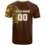 Personalized Hawthorn Hawks Polynesian T Shirt Tribal Chest and Sleeve Tattoo Heritage Warrior