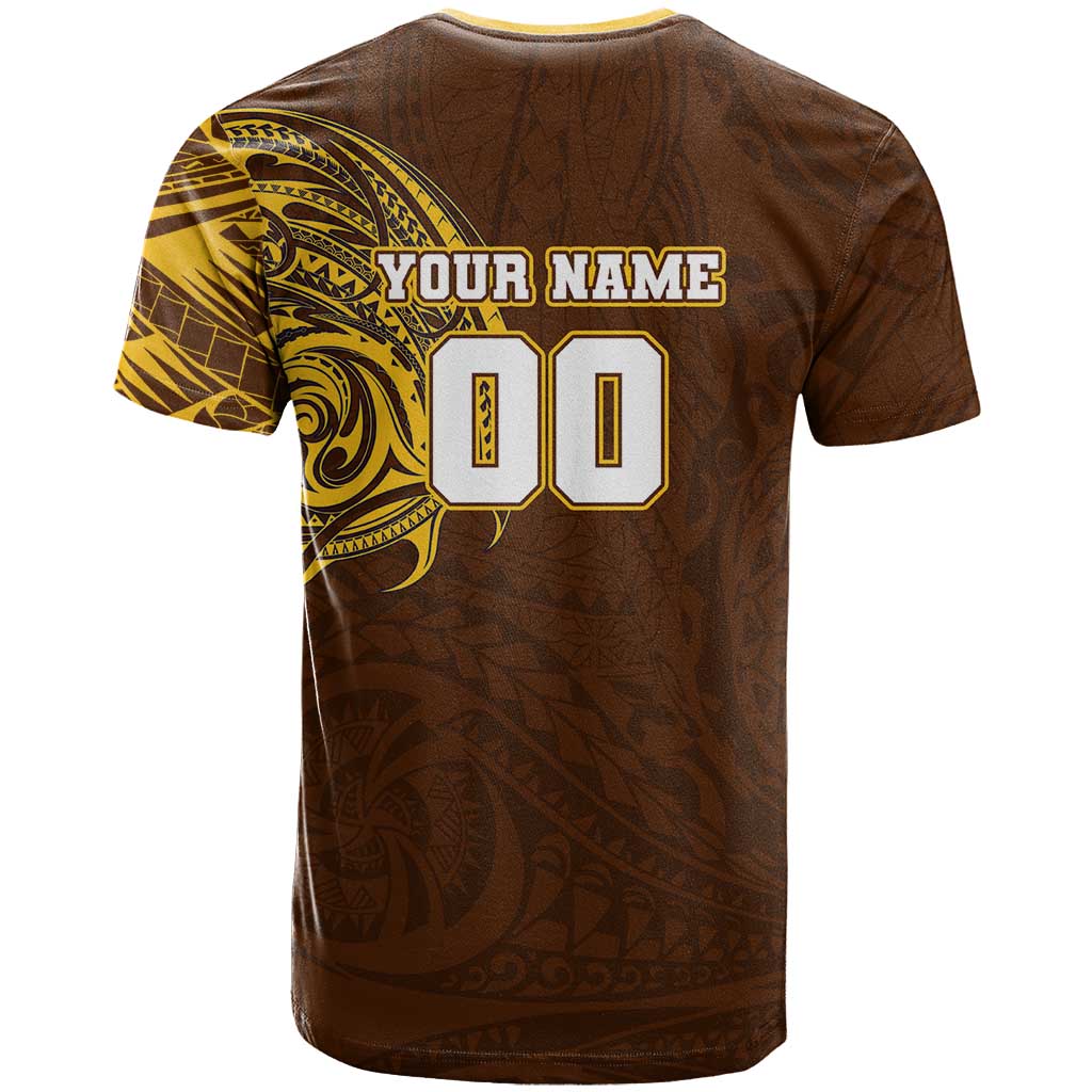 Personalized Hawthorn Hawks Polynesian T Shirt Tribal Chest and Sleeve Tattoo Heritage Warrior