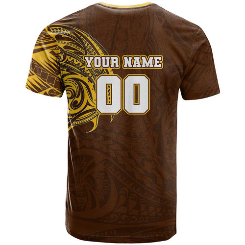 Personalized Hawthorn Hawks Polynesian T Shirt Tribal Chest and Sleeve Tattoo Heritage Warrior