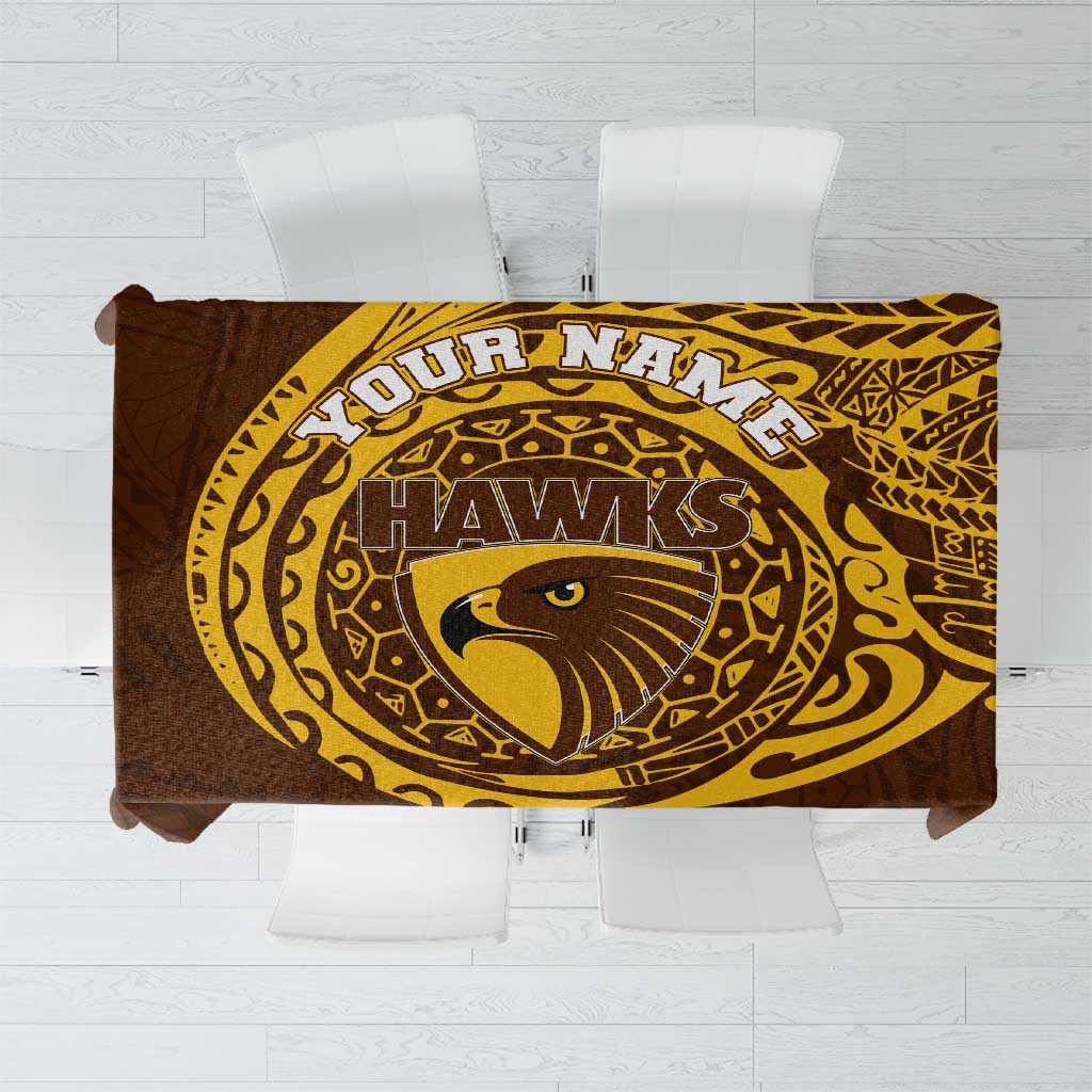 Personalized Hawthorn Hawks Polynesian Tablecloth Tribal Chest and Sleeve Tattoo Heritage Warrior