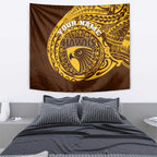 Personalized Hawthorn Hawks Polynesian Tapestry Tribal Chest and Sleeve Tattoo Heritage Warrior