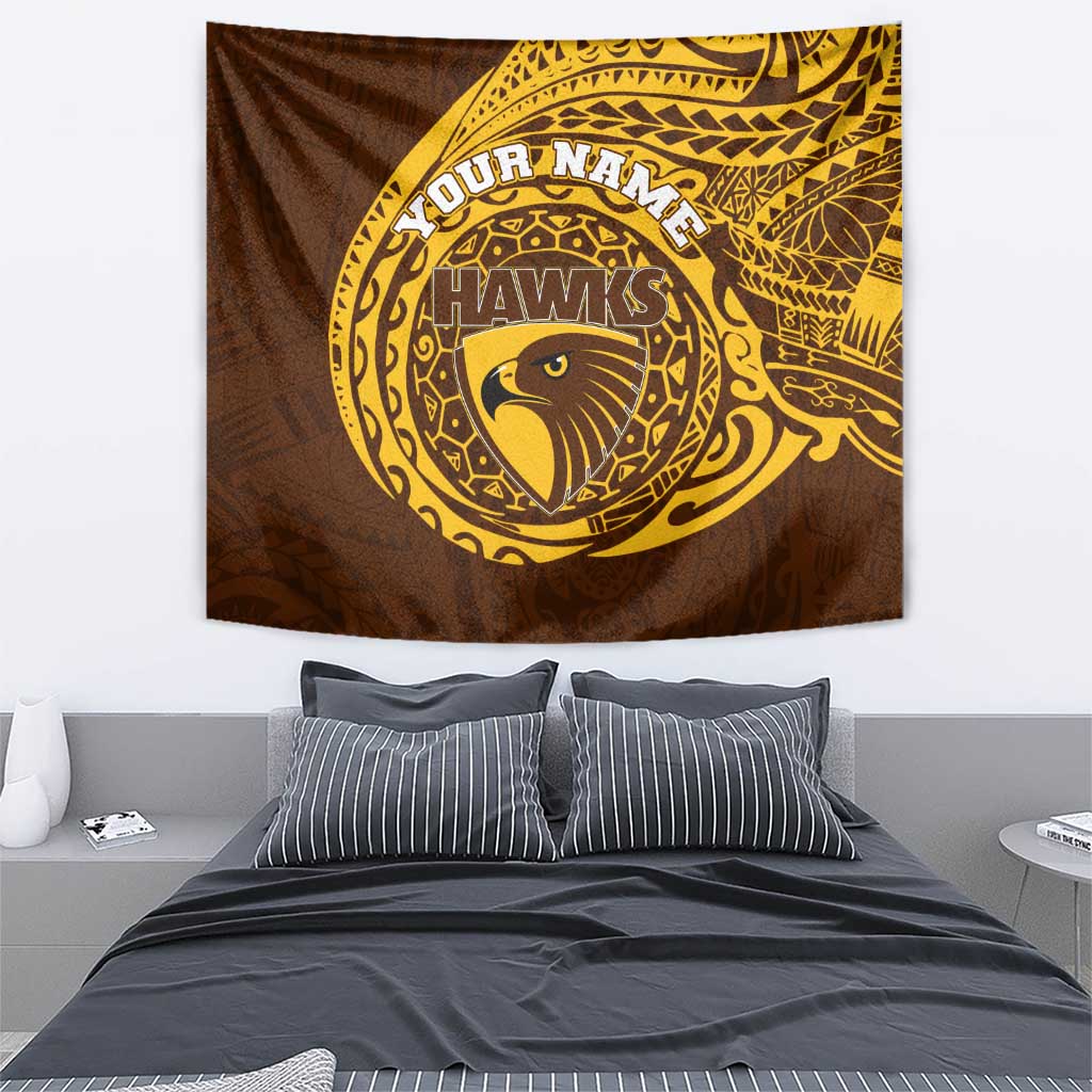Personalized Hawthorn Hawks Polynesian Tapestry Tribal Chest and Sleeve Tattoo Heritage Warrior