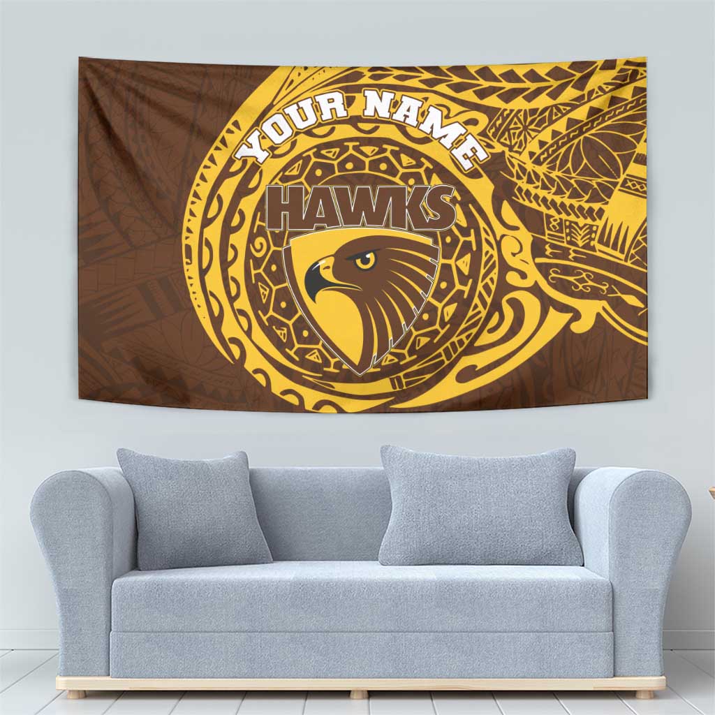 Personalized Hawthorn Hawks Polynesian Tapestry Tribal Chest and Sleeve Tattoo Heritage Warrior