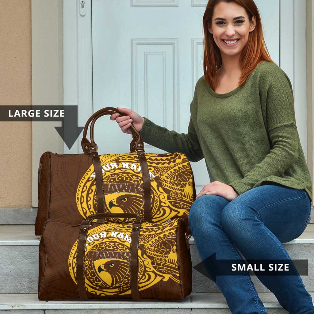 Personalized Hawthorn Hawks Polynesian Travel Bag Tribal Chest and Sleeve Tattoo Heritage Warrior