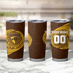 Personalized Hawthorn Hawks Polynesian Tumbler Cup Tribal Chest and Sleeve Tattoo Heritage Warrior