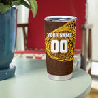 Personalized Hawthorn Hawks Polynesian Tumbler Cup Tribal Chest and Sleeve Tattoo Heritage Warrior