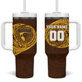 Personalized Hawthorn Hawks Polynesian Tumbler With Handle Tribal Chest and Sleeve Tattoo Heritage Warrior
