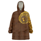Personalized Hawthorn Hawks Polynesian Wearable Blanket Hoodie Tribal Chest and Sleeve Tattoo Heritage Warrior