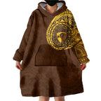 Personalized Hawthorn Hawks Polynesian Wearable Blanket Hoodie Tribal Chest and Sleeve Tattoo Heritage Warrior