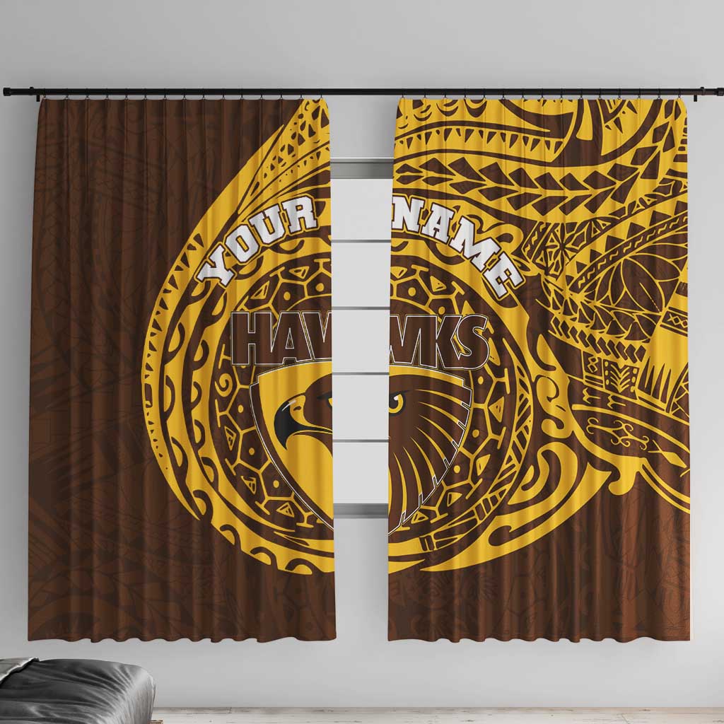 Personalized Hawthorn Hawks Polynesian Window Curtain Tribal Chest and Sleeve Tattoo Heritage Warrior