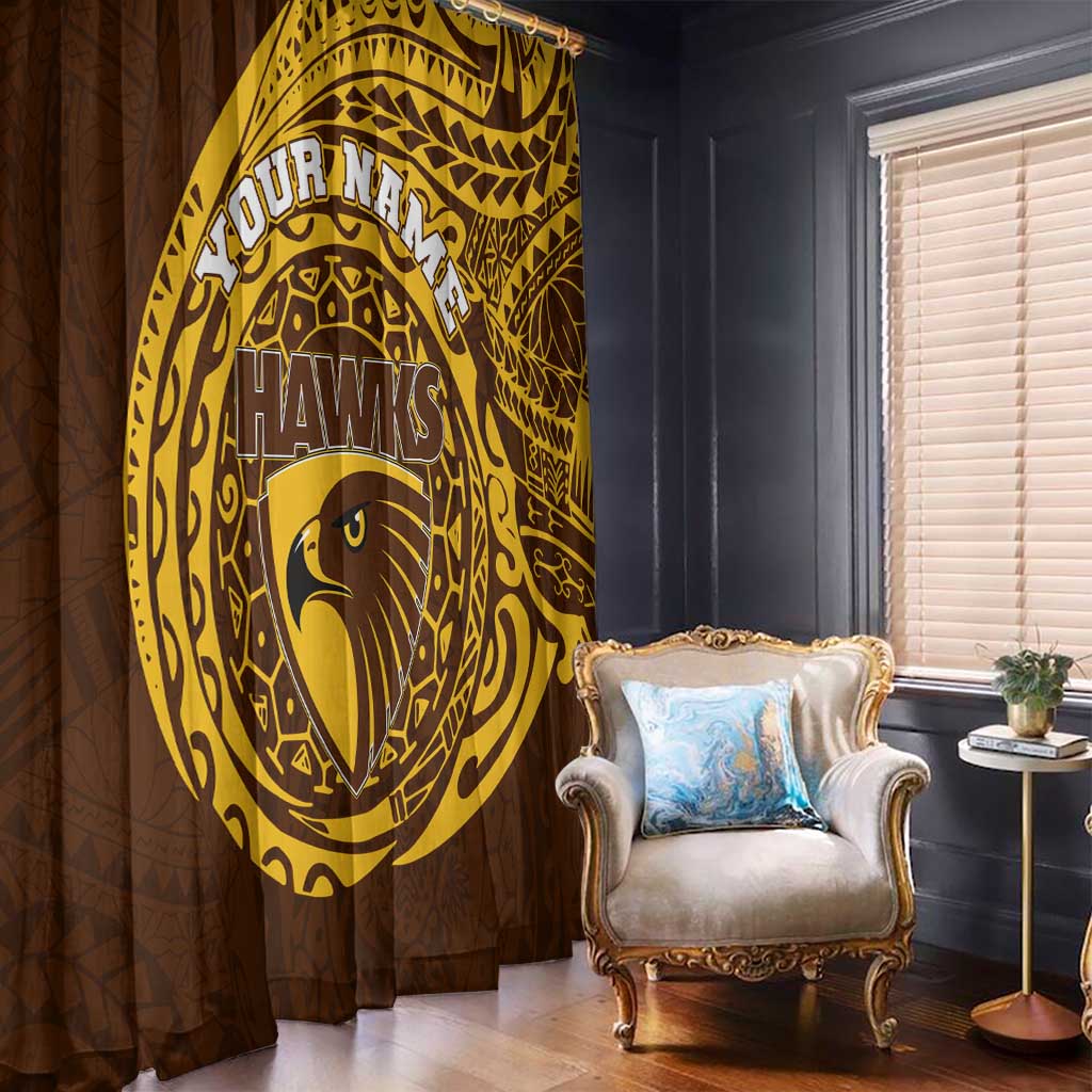 Personalized Hawthorn Hawks Polynesian Window Curtain Tribal Chest and Sleeve Tattoo Heritage Warrior