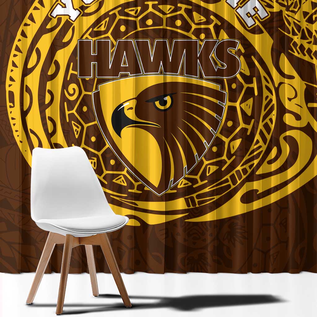 Personalized Hawthorn Hawks Polynesian Window Curtain Tribal Chest and Sleeve Tattoo Heritage Warrior